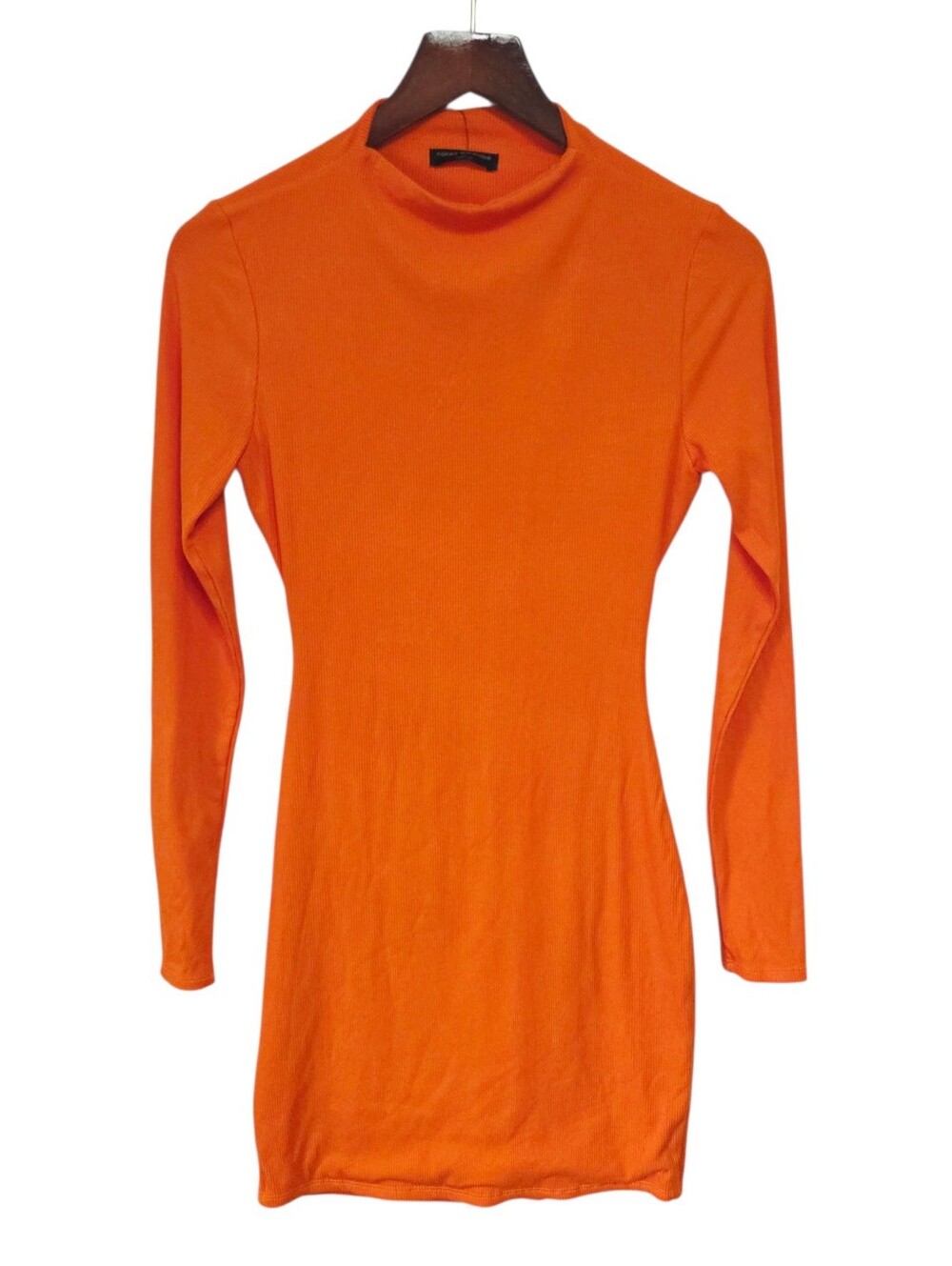 Naked Wardrobe Rib Mini Dress Orange Large NWT